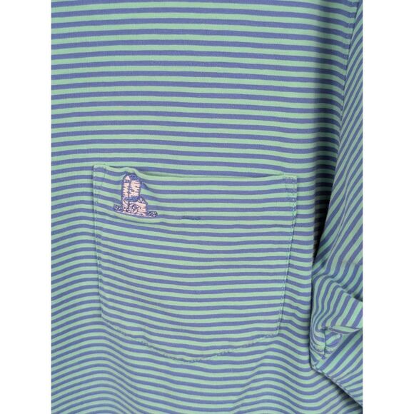 B. Draddy USA Tommy Striped Polo Shirt Green/Blue Men's Size Large - Picture 4 of 13